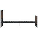 vidaXL barna tölgy színű fém ágykeret matrac nélkül 120 x 190 cm