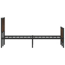vidaXL barna tölgy színű fém ágykeret matrac nélkül 120 x 200 cm