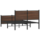 vidaXL barna tölgy színű fém ágykeret matrac nélkül 120 x 200 cm
