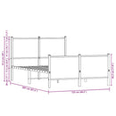 vidaXL barna tölgy színű fém ágykeret matrac nélkül 120 x 200 cm