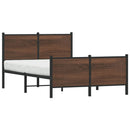 vidaXL barna tölgy színű fém ágykeret matrac nélkül 137 x 190 cm