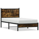 vidaXL füstös tölgy színű fém ágykeret matrac nélkül 75 x 190 cm