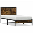 vidaXL füstös tölgy színű fém ágykeret matrac nélkül 90 x 190 cm