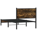 vidaXL füstös tölgy színű fém ágykeret matrac nélkül 90 x 190 cm