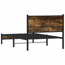 vidaXL füstös tölgy színű fém ágykeret matrac nélkül 100 x 200 cm