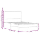 vidaXL füstös tölgy színű fém ágykeret matrac nélkül 100 x 200 cm