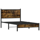 vidaXL füstös tölgy színű fém ágykeret matrac nélkül 107 x 203 cm