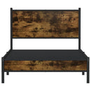 vidaXL füstös tölgy színű fém ágykeret matrac nélkül 107 x 203 cm
