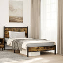 vidaXL füstös tölgy színű fém ágykeret matrac nélkül 107 x 203 cm