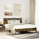 vidaXL füstös tölgy színű fém ágykeret matrac nélkül 140 x 190 cm