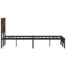 vidaXL füstös tölgy színű fém ágykeret matrac nélkül 150 x 200 cm