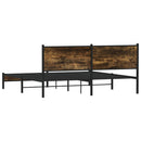 vidaXL füstös tölgy színű fém ágykeret matrac nélkül 160 x 200 cm