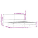 vidaXL füstös tölgy színű fém ágykeret matrac nélkül 160 x 200 cm
