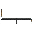 vidaXL füstös tölgy színű fém ágykeret matrac nélkül 80 x 200 cm