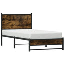 vidaXL füstös tölgy színű fém ágykeret matrac nélkül 90 x 190 cm
