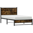 vidaXL füstös tölgy színű fém ágykeret matrac nélkül 107 x 203 cm