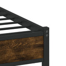 vidaXL füstös tölgy színű fém ágykeret matrac nélkül 140 x 190 cm