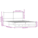 vidaXL füstös tölgy színű fém ágykeret matrac nélkül 140 x 190 cm