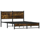 vidaXL füstös tölgy színű fém ágykeret matrac nélkül 140 x 200 cm