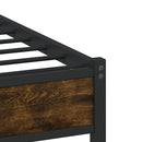 vidaXL füstös tölgy színű fém ágykeret matrac nélkül 140 x 200 cm
