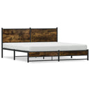 vidaXL füstös tölgy színű fém ágykeret matrac nélkül 160 x 200 cm