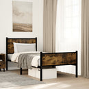 vidaXL füstös tölgy színű fém ágykeret matrac nélkül 75 x 190 cm