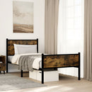 vidaXL füstös tölgy színű fém ágykeret matrac nélkül 90 x 190 cm