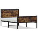 vidaXL füstös tölgy színű fém ágykeret matrac nélkül 107 x 203 cm