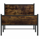 vidaXL füstös tölgy színű fém ágykeret matrac nélkül 107 x 203 cm
