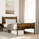 vidaXL füstös tölgy színű fém ágykeret matrac nélkül 107 x 203 cm