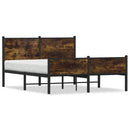 vidaXL füstös tölgy színű fém ágykeret matrac nélkül 137 x 190 cm