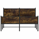 vidaXL füstös tölgy színű fém ágykeret matrac nélkül 140 x 190 cm