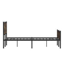 vidaXL füstös tölgy színű fém ágykeret matrac nélkül 140 x 190 cm