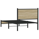 vidaXL sonoma tölgy színű fém ágykeret matrac nélkül 80 x 200 cm