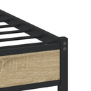 vidaXL sonoma tölgy színű fém ágykeret matrac nélkül 90 x 190 cm