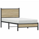 vidaXL sonoma tölgy színű fém ágykeret matrac nélkül 90 x 200 cm