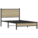 vidaXL sonoma tölgy színű fém ágykeret matrac nélkül 100 x 200 cm