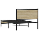 vidaXL sonoma tölgy színű fém ágykeret matrac nélkül 100 x 200 cm