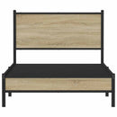 vidaXL sonoma tölgy színű fém ágykeret matrac nélkül 107 x 203 cm