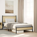 vidaXL sonoma tölgy színű fém ágykeret matrac nélkül 107 x 203 cm