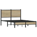 vidaXL sonoma tölgy színű fém ágykeret matrac nélkül 120 x 190 cm
