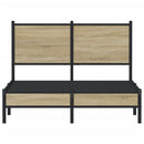 vidaXL sonoma tölgy színű fém ágykeret matrac nélkül 120 x 190 cm