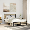 vidaXL sonoma tölgy színű fém ágykeret matrac nélkül 120 x 190 cm