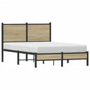 vidaXL sonoma tölgy színű fém ágykeret matrac nélkül 120 x 200 cm