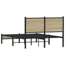 vidaXL sonoma tölgy színű fém ágykeret matrac nélkül 120 x 200 cm