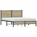 vidaXL sonoma tölgy színű fém ágykeret matrac nélkül 137 x 190 cm