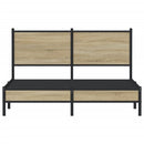 vidaXL sonoma tölgy színű fém ágykeret matrac nélkül 137 x 190 cm