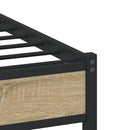 vidaXL sonoma tölgy színű fém ágykeret matrac nélkül 137 x 190 cm
