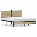 vidaXL sonoma tölgy színű fém ágykeret matrac nélkül 137 x 190 cm
