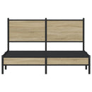 vidaXL sonoma tölgy színű fém ágykeret matrac nélkül 140 x 190 cm